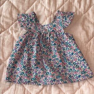 Zara Floral Baby Dress/Shirt with Ruffled Sleeves 18-24 mos Never sworn